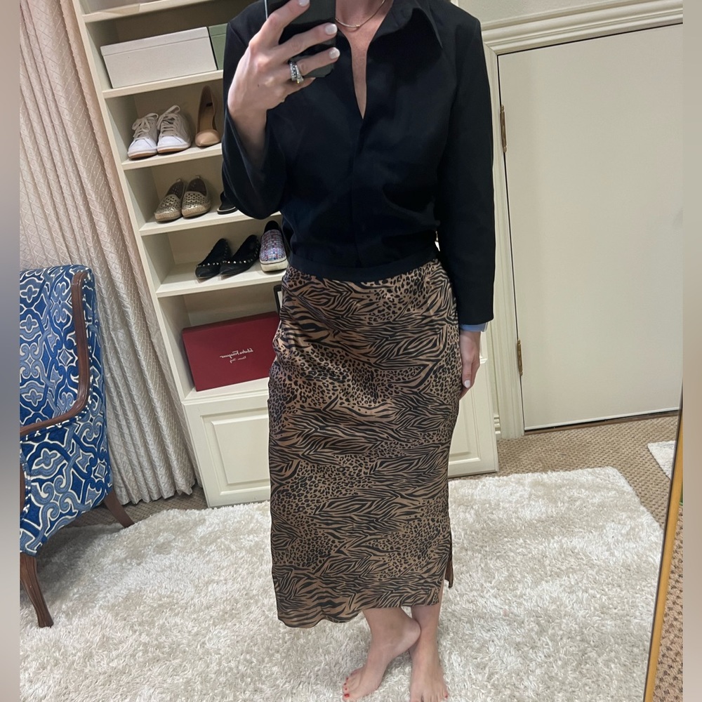 NWT CAMI NYC The Jessica Emerald Silk Bias Midi Skirt
